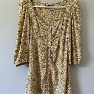 Zara floral flowy mini dress